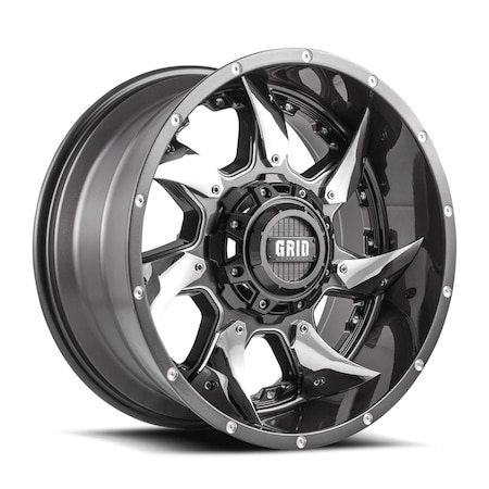 20 X 10 In. Gloss Graphite With Silver Inserts Wheels For 2004-2012 Chevrolet Colorado